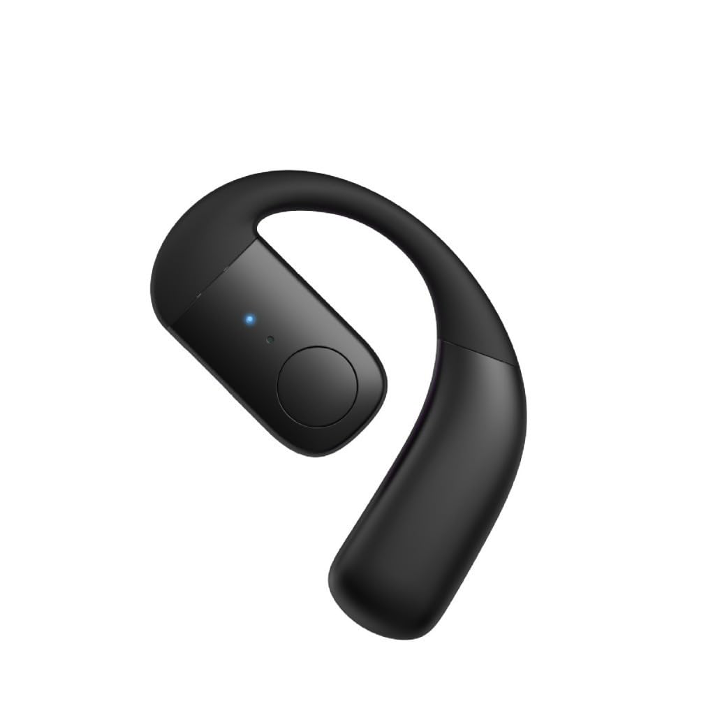 Single Bluetooth Phone Earpiece Earbud One Ear Piece Open Ear Bud Air Bone Conduction Earbuds Earless Out of Ear Headphones Bluetooth 5.4 Wireless Headsets with Microphone Earhook,88 Playtime for work-image-29
