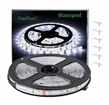 GUOTONG White LED Strip Lights, Waterproof...
