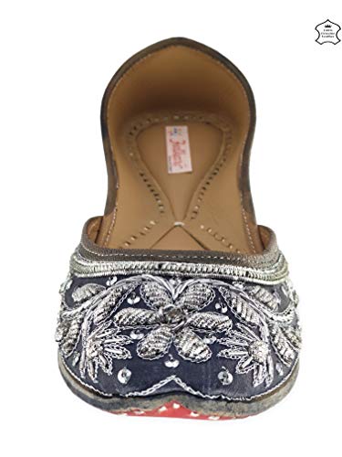 Image of Fulkari Women's Murraya Genuine Soft Leather Juttis | Bite and Pinch Free Jutis | Punjabi Jutti For Ladies | Bridal Ethnic Stylish Mojari Flats For Girls |