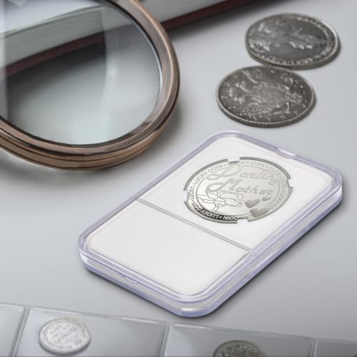 12 piezas Porta monedas acrílico 38mm blanco miniatura 5