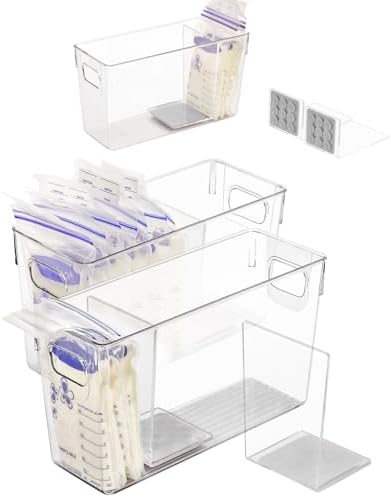 Ugotfeels 2 Pack Breastmilk Storage Freezer Container with Separator Boards