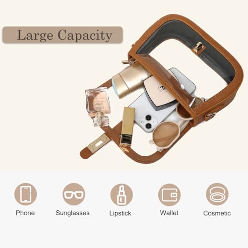 Image of LOXOMU Clear Bag for Stadium Events, Cute Clear Crossbody Bag Stadium Approved, Small Clear Concert Purse for Women