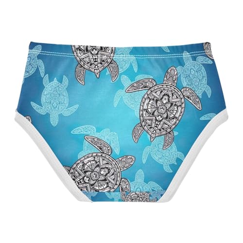 Sea Turtles Blue Girl Panties, Toddler Girl Panties, Girls Underwear Cotton, 2–8 Years2