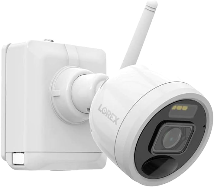 Lorex U424AA Add-On 2K Wire-Free Security Camera with Person Detection and Active Deterrence, 2-Way Talk, White (M. Refurbished)