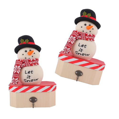YUGSHNKFC 2 temi festivi con cassetta di tensionamento unico Santa/Snowman Figurin Candy Case stagionale per bambini