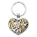 Plethora of Cats and Kittens Pattern Keychain Heart Love Metal Key Chain Ring