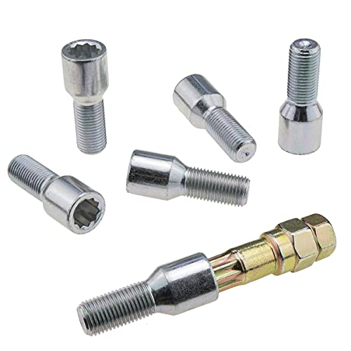 8 tornillos de estrella, tornillos de rueda, M14 x 1,25, 40 mm, cónicos, selección de longitud