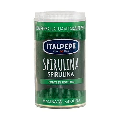 Italpepe, Spirulina Macinata, Gusto Caratteristico, Fonte di Proteine, Pack Richiudibile 100% Riciclabile, Ideale da Aggiungere ai Piatti a Base di Riso, Impasti di Pasta e Dolci, Centrifugati