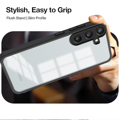 Image of KARWANBack Cover |Shockproof Bumper Case | Full Camera Protection | Raised Edges | Super Soft Side TPU | Bumper Case for Samsung Galaxy S24 Plus - Black