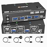 Commutateur KVM USB 3.0 5 Gbit/s : le commutateur KVM HDMI double moniteur est équipé de 4 ports USB 3.0 pour clavier, souris, imprimante, etc. L'USB 3.0 offre des vitesses de transmission allant jusqu'à 5 Gbit/s, ce qui est dix fois plus rapide que l'USB 2.0, permettant des transferts de données en quelques secondes. (Remarque : le port d'entrée USB doit être connecté à l'ordinateur, sinon le clavier et la souris ne seront pas reconnus)
