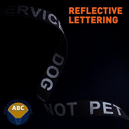 Dogline Black - Service Dog Do Not Pet Nylon Leash Printed With Reflective Letters For Small Medium And Large Dogs Do Not Pet Esa Training Working W 1" X L 6 Ft #TOP4
