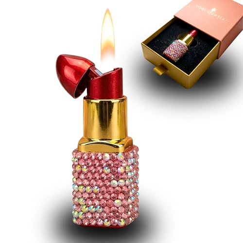 Encendedor recargable de butano diseño elegante rosa miniatura 1