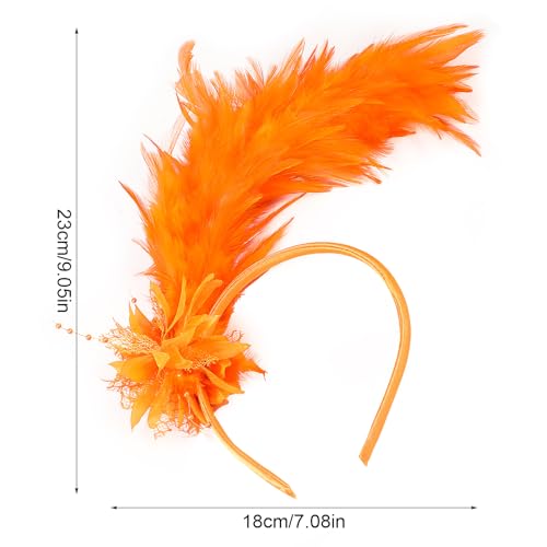 MWOOT Feather Headband, 1920s Feathered Headpiece - Image 3