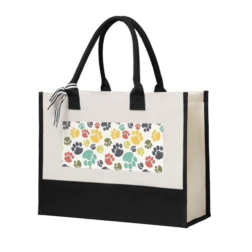 Sac en toile pattes de chien pour femme qui aime les animaux au quotidien