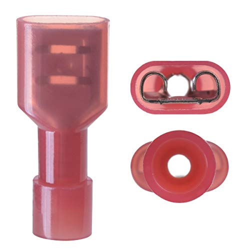 100 Pcs Xhf 22-16 Awg Nylon Female Spade Connectors Quick Disconnect Wire Terminals Insulated Wire Crimp Connectors Red… #TOP1