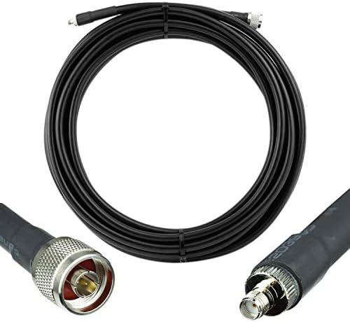 Bolton400 Cable - LMR®400 Equivalent Coaxial Cable 30ft - Heavy Duty Ultra Low Loss Coax Cable 50ohm - N Male to SMA Female - 30 Feet Black - for Home and Commercial Signal Booster Installations