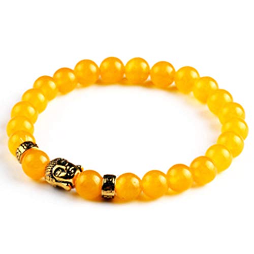 Bracelet agate jaune en pierre naturelle perlée pour hommes et femmes