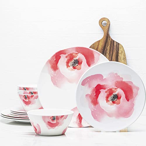 Bzyoo 12 Piece Melamine Dinnerware Set