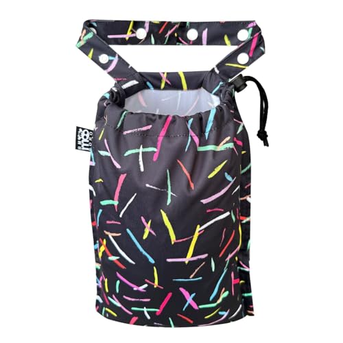 Image of Cute Hanging Car Trash Garbage Bag 100% Leakproof Waterproof Multipurpose for Car Back Front Seat Console with Hanging Strap (Colorful Lines)