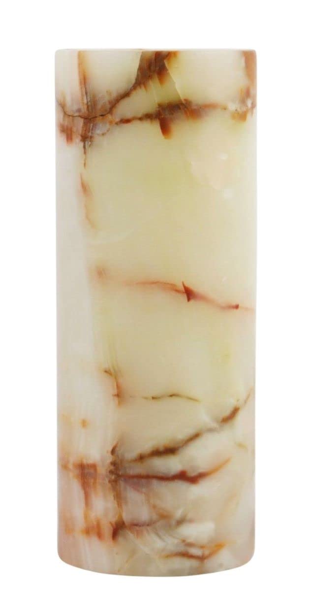 Amazon.co.jp: 装飾的なホワイトオニキス花瓶、天然石の花瓶-L、高さ10