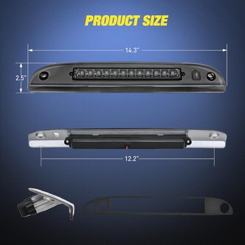 Image of Nilight Third Brake Light Tail High Mount 3rd Stop Lights Smoked Lens for Ford Explorer 2002-2010 Escape 2008-2012 Mercury Mariner 2008-2011 Mountaineer 2006-2010 Van SUV Rear Center Cab Lamp