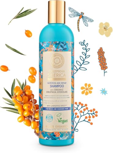 Natura Siberica Champú Reparador para Cabello Dañado y Débil con Espino Amarillo 400 ml