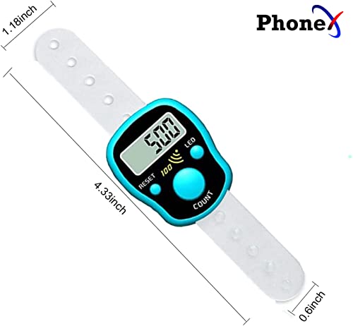 Phonex Tally Counter Clicker: Digital Finger Counter Tasbeeh Handheld, Pitch Counters For Accurate Tracking In Coaching, Knitting, Fishing, Golf, And Rowing. Beeps At Every 100 Counting - Set Of 2 #TOP6