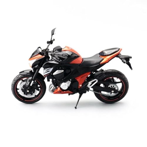 Moto de juguete Kawasaki Z800 escala 1:12 a presión en color naranja para decoración