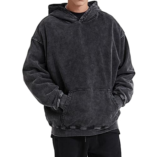 BINTEHGS Mens Oversized Hoodie Vintage Acid Wash Hoodie Baggy Cotton hooded Sweatshirts Unisex Distressed Pullover Streetwear3