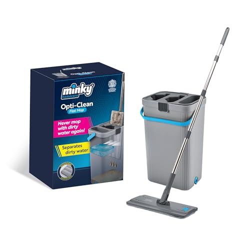 Minky Opti-Clean Flat Mop Dual Cavity 2L Bucket Washable Microfibre Pad