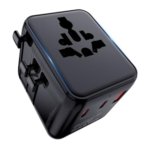 Adaptador de viaje universal de 20 W, adaptador de enchufe de viaje internacional