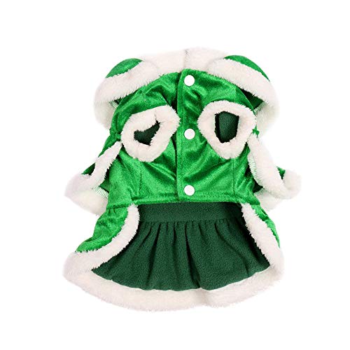 Mogoko Dog Cat Christmas Tree Costume, Funny Pet Cosplay Dress, Puppy Fleece Warm Outfits Animal Festival Apparel Clothes(L Size) #TOP3