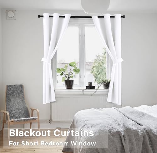 Image of White Curtains 34 by 45 Inches Long