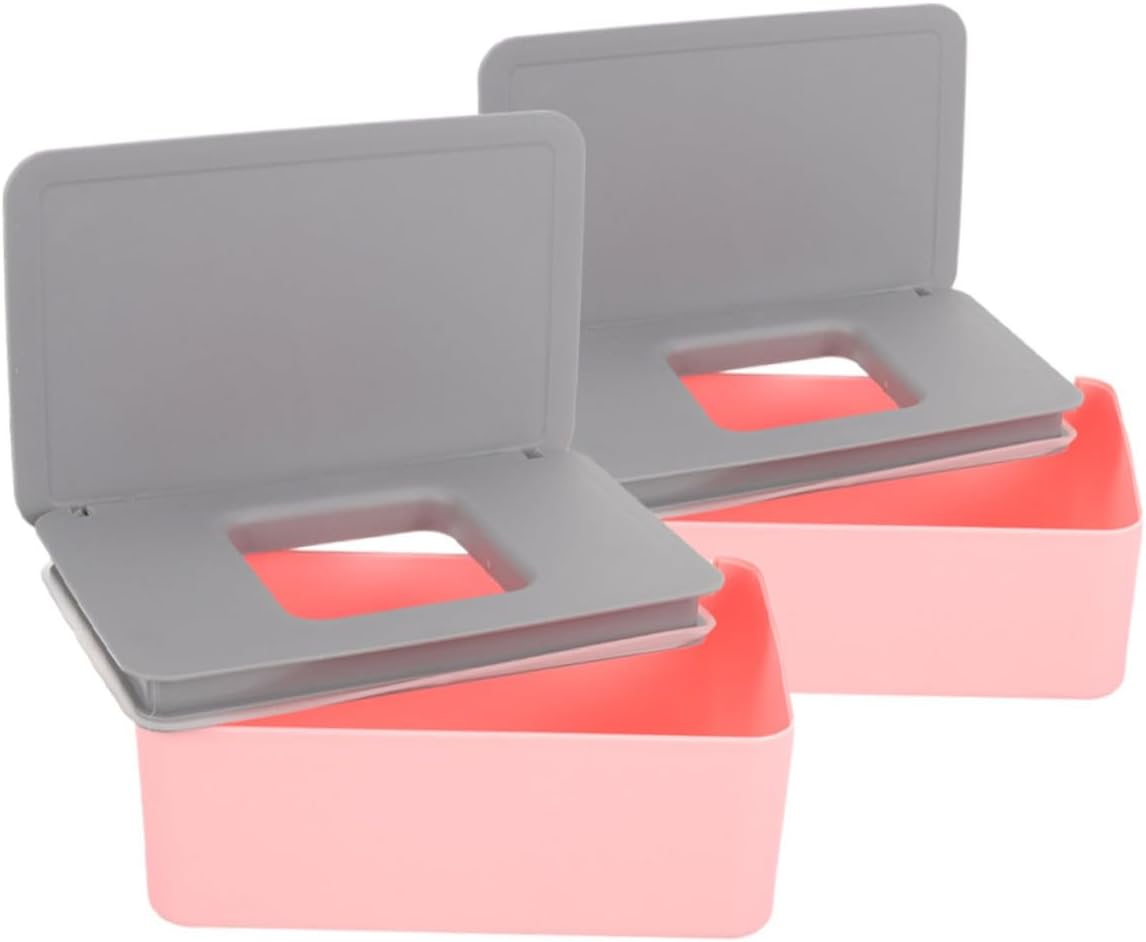 Alipis 2pcs Portable Wet Tissue Case Stylish Design Sealed Wipe Holder for Travel and Home Use High Capacity Wipes Box for Boy Girl Diapers and Wet Napkins