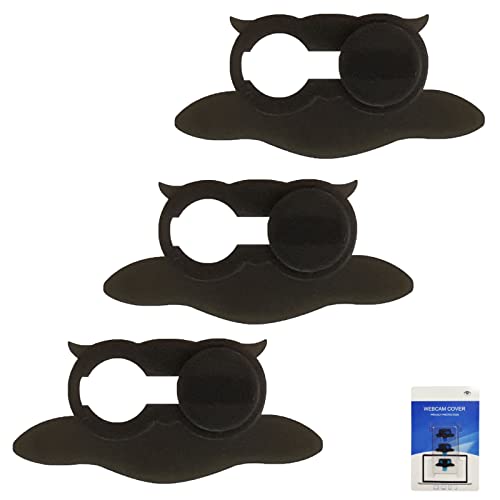 Webcam Cover Coulissant Couvercle de Caméra d'ordinateur Couverture de Caméra Frontale Webcam Couverture de Confidentialité Ultrafin avec un motif de hibou mignon pour Laptop, PC,Smartphones,etc