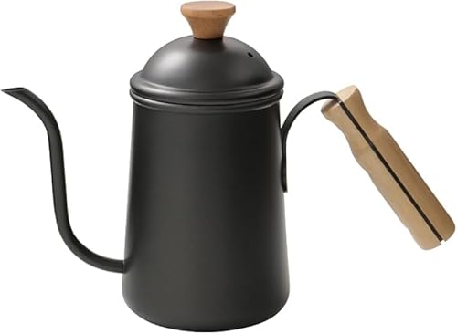 KryZaro ドリップポット れコーヒードリップポット 細口やかん 木製ハンドル 直火・電磁調理器両対応 持ちやすい人気コーヒー用品