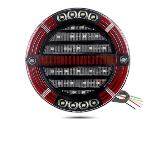 Feux Arrières Auto Feu Arrière À LED Rond Avec Clignotant Séquentiel Feu Stop Feu Freinage DRL Pour Camion Remorque Fourgonnette Camion Camping-car Bus 4x4 Pick-up Cache Feu Arrière(1Piece)