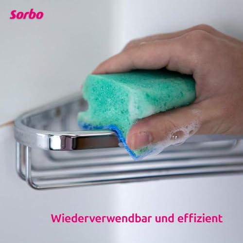 Sorbo Scheuerschwamm kratzfrei – Streifenfreier Reinigungsschwamm für Ofen, Mikrowelle sowie Keramikkochfeld, kratzfreie Scheuerfläche, weicher und besonders großer Schwamm, Größe XL, 2 Stück