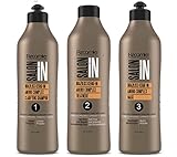 Recamier SalonIn Braziliss Kerat-in Amino Kit Complex Frizzed Damaged & Dry Hair Para Cabello Frizzado Dañado y Seco: Clarifying Shampoo, Treatment, Mask 33.8oz(1000ml) x3