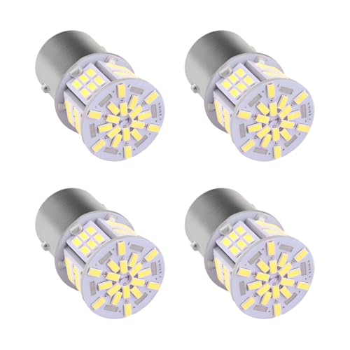 Bombillas LED para Coche - 4 Pcs 1157 P21W 6000K Blanco 12V 5W para Luces de Freno Traseras, Compatible P21/5W, W21/5W W16W para Coche, Autocaravana, Remolque, Barco, Luces de Estacionamiento