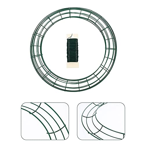 ARTIBETTER 3Pcs Grinalda Anéis De Arame de Metal Moldura Redonda Fio Florista Grinalda Floral Com Fi