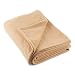 J & M Home Fashions 60-Inch by 96-Inch Fleece Blanket, Twin/Twin X-Large, Tan
