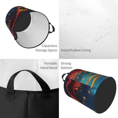 Panier à linge rond Phoenix grand format à poignées renforcées