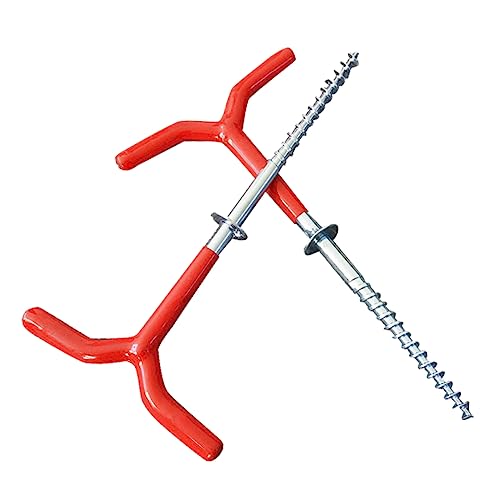 HONMEET 2pcs Spiral Drill Tent Stakes Holder for Winter Fishing Durable Outdoor Tent Brackets High Grade Material Fishing Gear Accessories for Awning and Canopy Setup