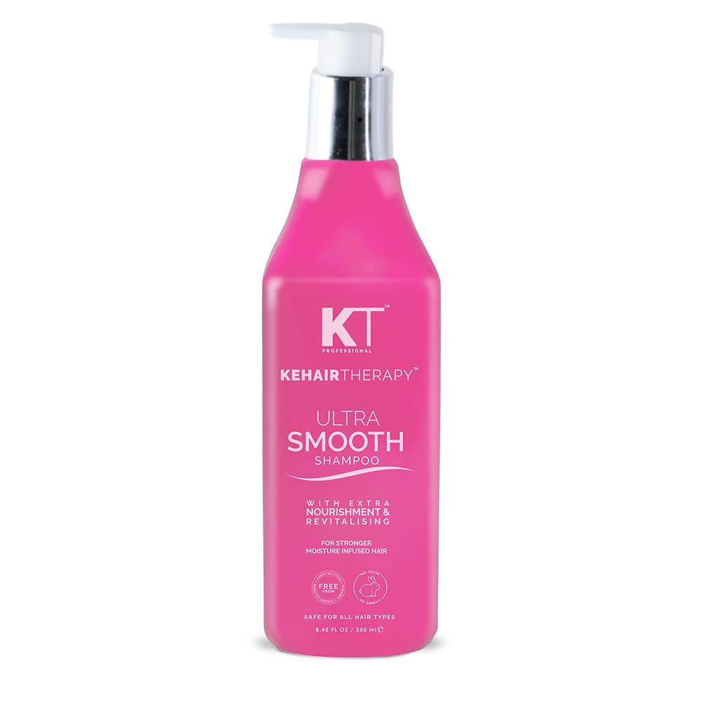 Kehairtherapy KT Professional Keratin Protein Ultra Smooth Shampoo Sulfate-Free & Paraben-Free Straightening & Smoothening Treatment Extra Nourishment & Moisturization 250Ml