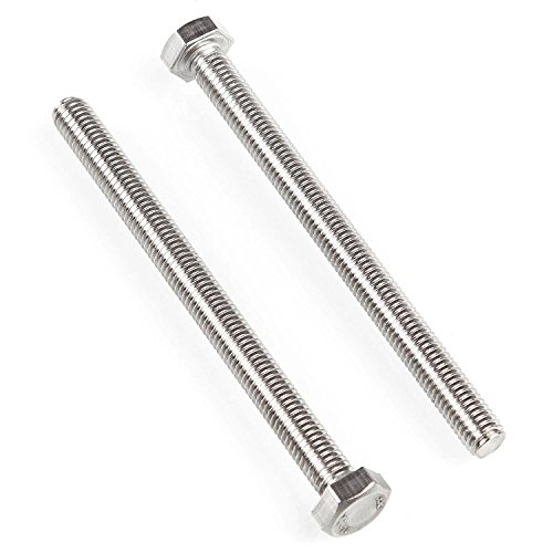 10PCS M8 Hex Bolt, Stainless Steel M8-1.25 x 100mm Hex Head Screw Bolts, A2-70(304) Fully Threaded Hex Tap Bolts