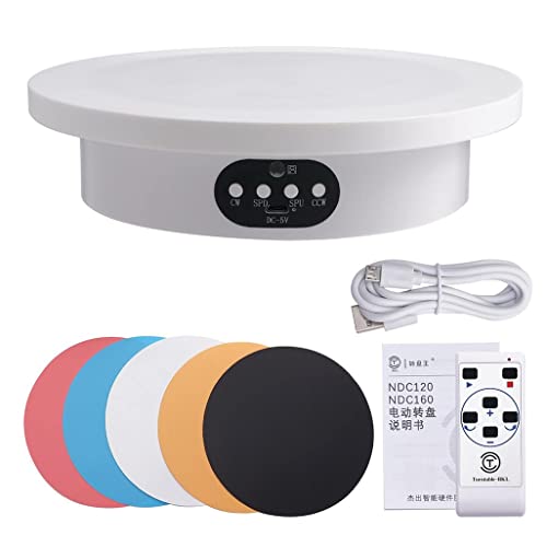Supporto di mostra girante motorizzato, 360 Gradi Piatto Girevole Elettrico, Base Girevole Elettrico per Fotografia, Scarpe, Gioielli, Espositore, Modelli 3D 20cm