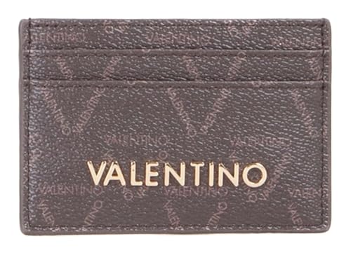 Valentino Lady Re Credit Card Case Moro Cuoio portefeuille compact mini