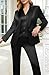 Kelyaa Women's 3 Pieces Satin Suit Lady's Black Peak Lapel One Button Fashion Outfits Casual Party Wedding Blazer Jacket Vest and Pants Set