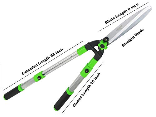 Mesoga Garden Hedge Shears For Trimming Borders, Extendable Handle Clippers & Shears, Pruning Trimmers With Straight Blade, Professional Bush Cutter, Gardening Pruners Scissors #TOP3